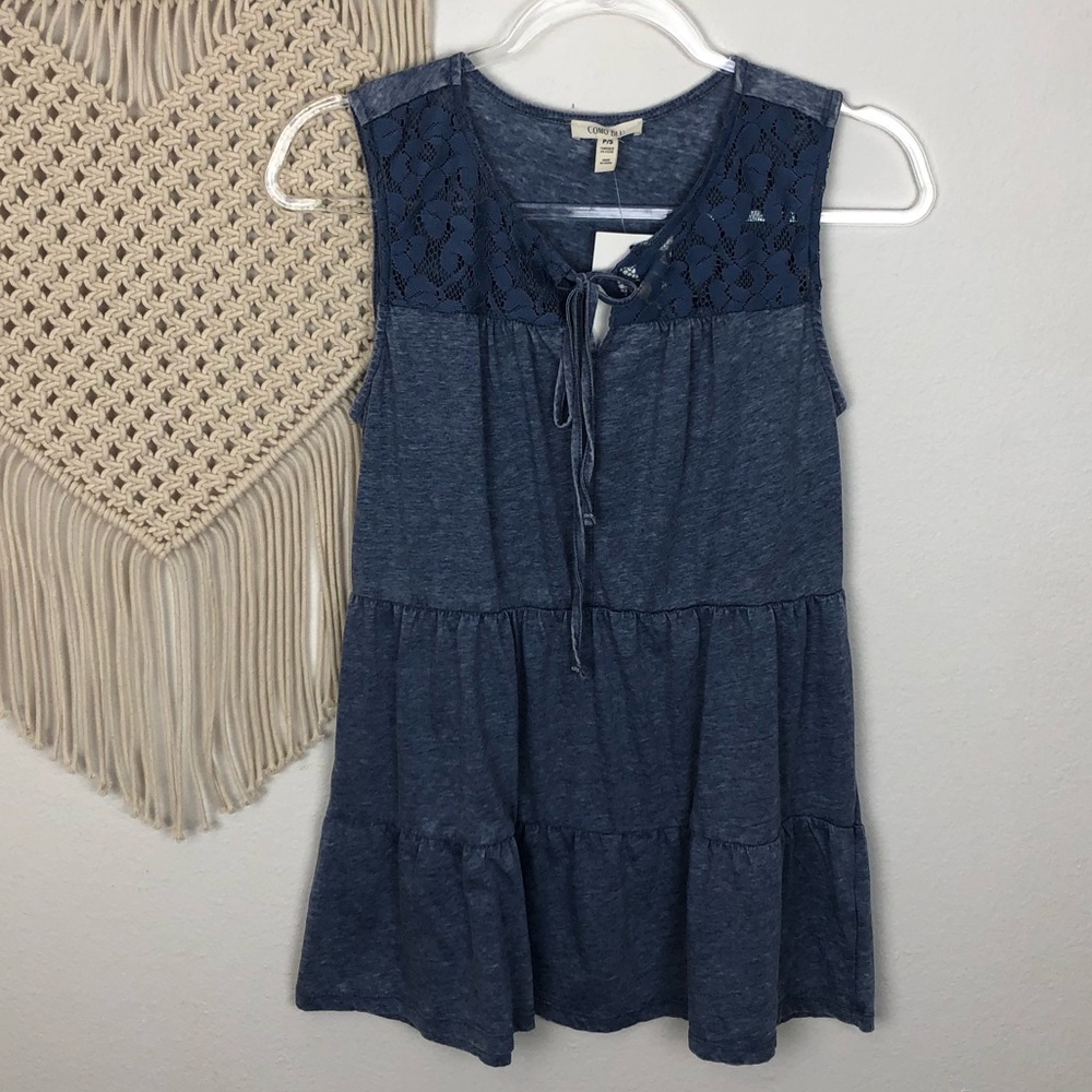 Como Blu Blue Tiered Swing Tank Size Petite Small